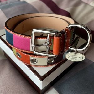 COACH Limited Edition Legacy Stripe Dog Collar